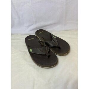 Sanuk Men's Flip Flops Sandals Shoes size 6/7 Brown Thongs Open Toe